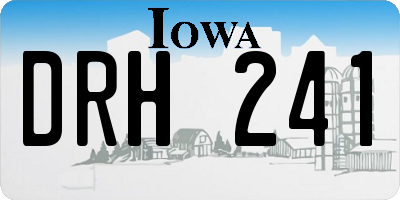 IA license plate DRH241