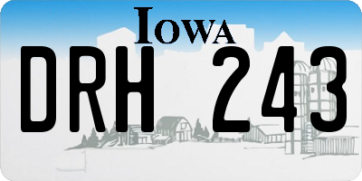 IA license plate DRH243