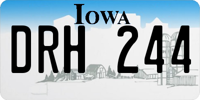 IA license plate DRH244