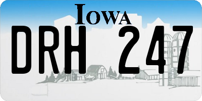 IA license plate DRH247