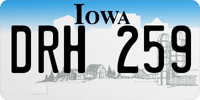 IA license plate DRH259