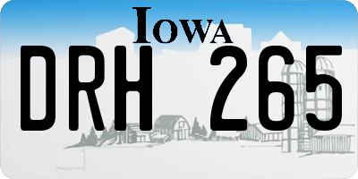 IA license plate DRH265
