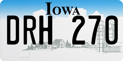 IA license plate DRH270