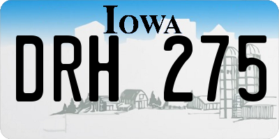 IA license plate DRH275