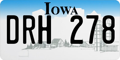 IA license plate DRH278