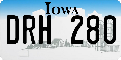 IA license plate DRH280
