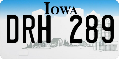 IA license plate DRH289