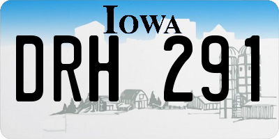 IA license plate DRH291
