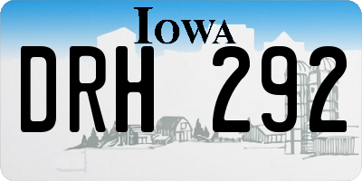 IA license plate DRH292