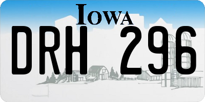 IA license plate DRH296