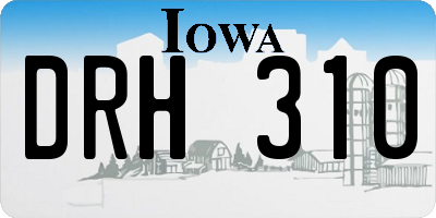 IA license plate DRH310