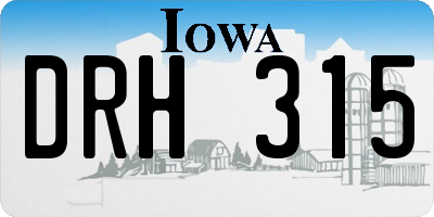 IA license plate DRH315