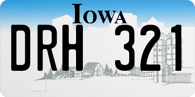 IA license plate DRH321