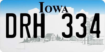 IA license plate DRH334