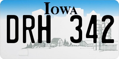 IA license plate DRH342