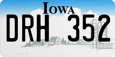 IA license plate DRH352