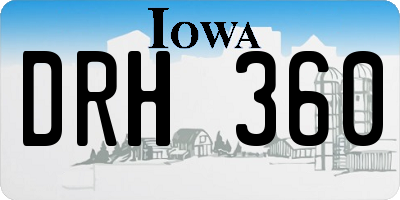 IA license plate DRH360