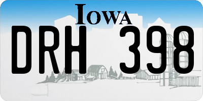 IA license plate DRH398