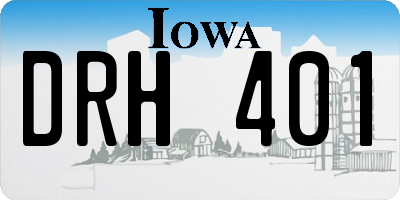 IA license plate DRH401