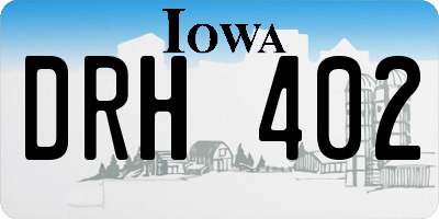 IA license plate DRH402