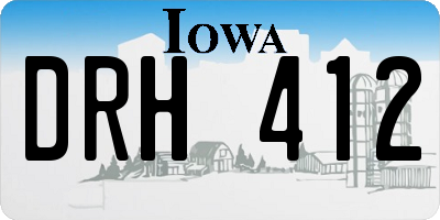 IA license plate DRH412