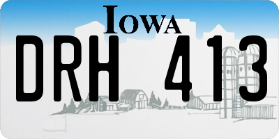 IA license plate DRH413