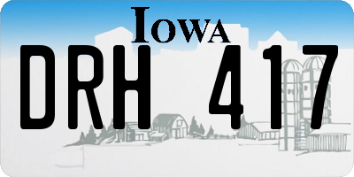 IA license plate DRH417