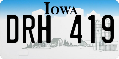 IA license plate DRH419