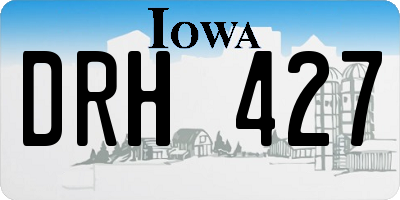 IA license plate DRH427