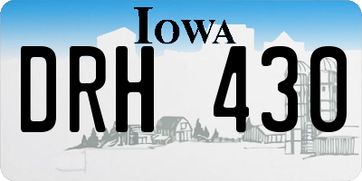 IA license plate DRH430