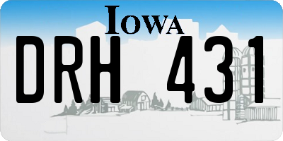 IA license plate DRH431