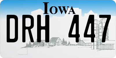 IA license plate DRH447