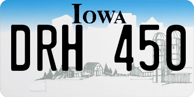 IA license plate DRH450