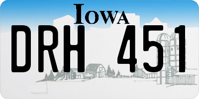 IA license plate DRH451
