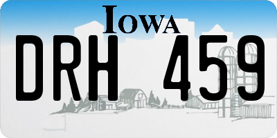 IA license plate DRH459