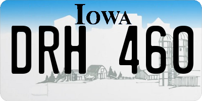IA license plate DRH460