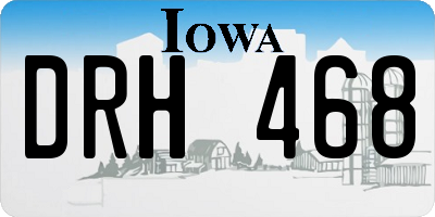 IA license plate DRH468