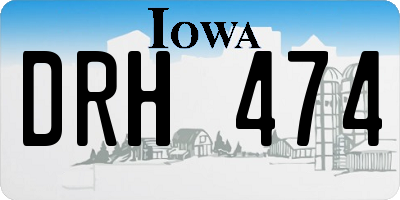 IA license plate DRH474