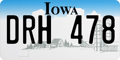IA license plate DRH478