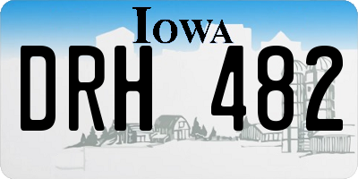 IA license plate DRH482
