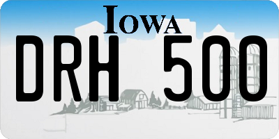 IA license plate DRH500