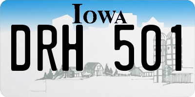 IA license plate DRH501
