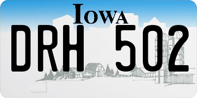 IA license plate DRH502