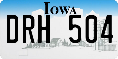 IA license plate DRH504
