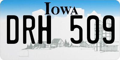 IA license plate DRH509