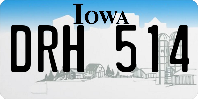IA license plate DRH514
