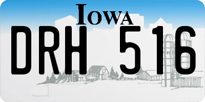 IA license plate DRH516