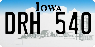 IA license plate DRH540