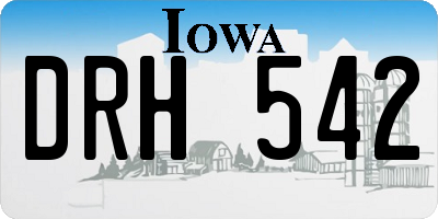 IA license plate DRH542