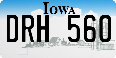 IA license plate DRH560